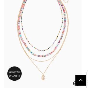 🆕GOLD-TONE & MULTI BEADED LAYERED NECKLACE